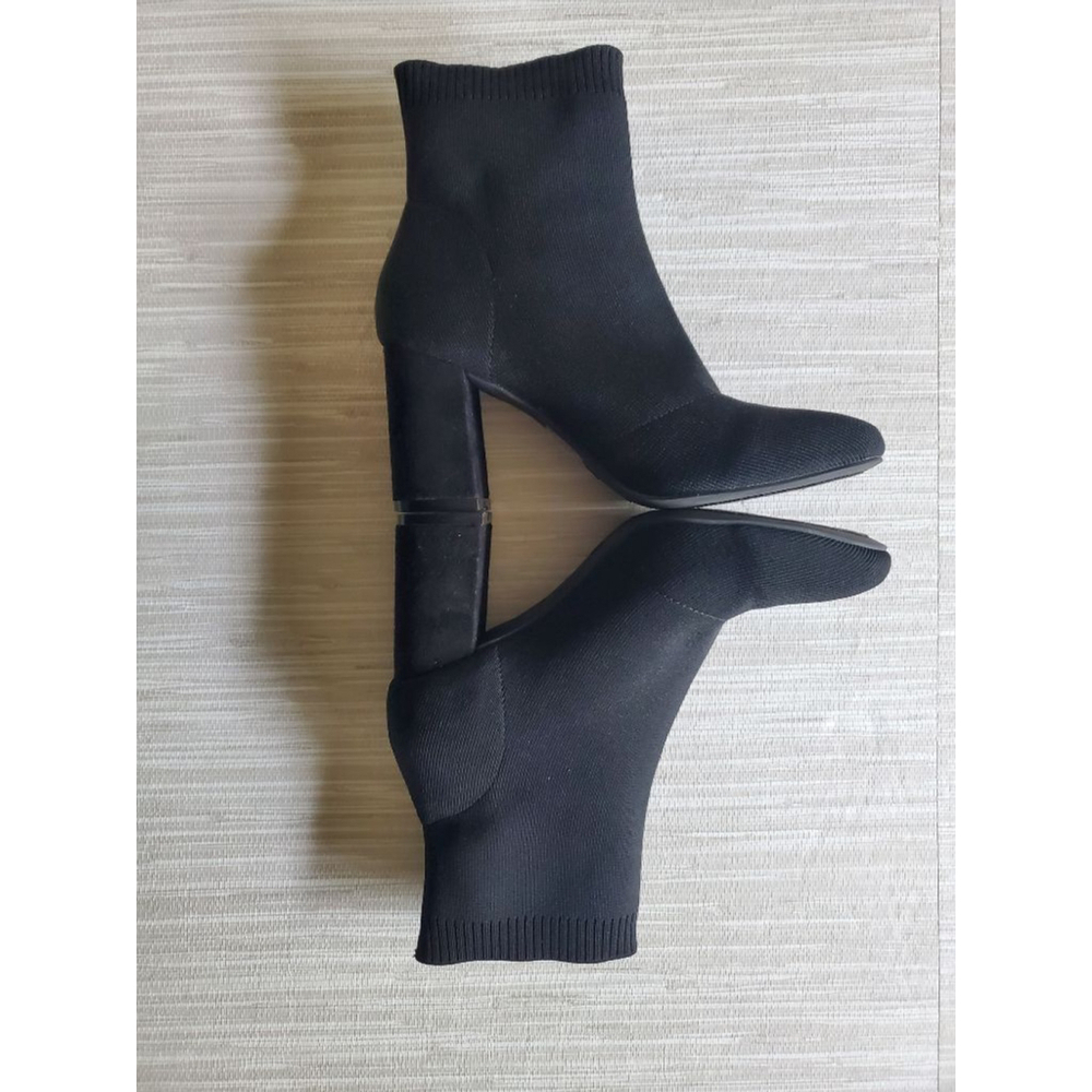 Women's Mia Black Heeled Sock Boots Size 8.5
